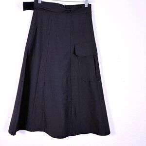 Unique Zara Wrap-Around Black Skirt with Cargo Pocket XS